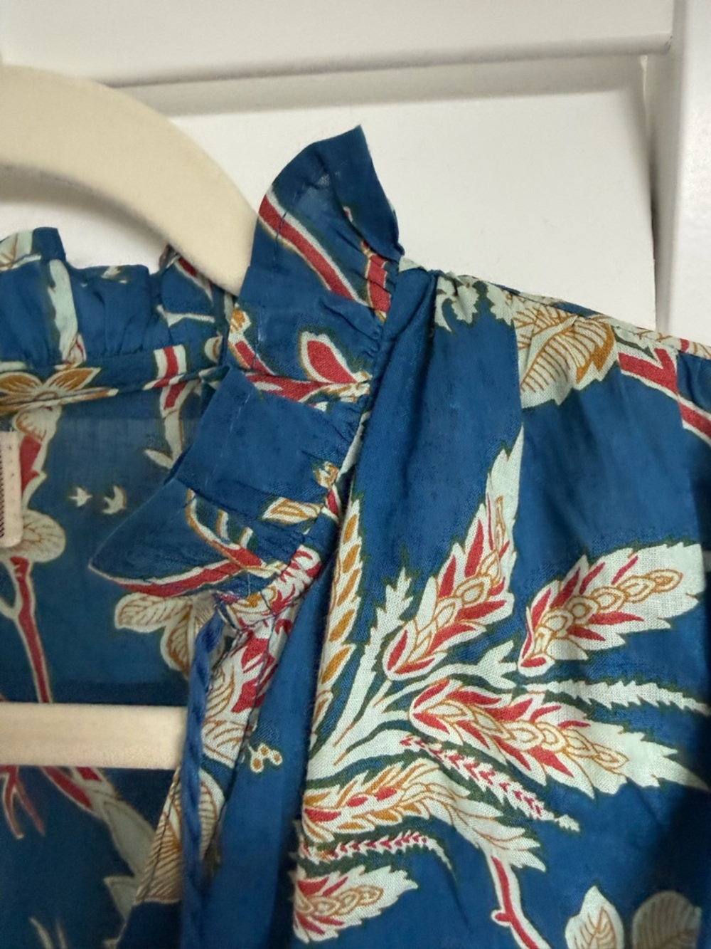 Mille Astrid Floral Long-Sleeve Midi Dress in Blue Size S NWOT - Picture 6 of 9